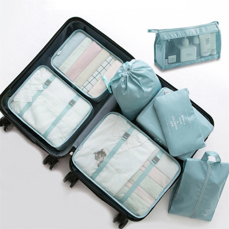 8-piece set luggage divider bag travel storage clothes underwear shoes organizer packing cubes