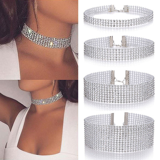 Rhinestone choker necklace
