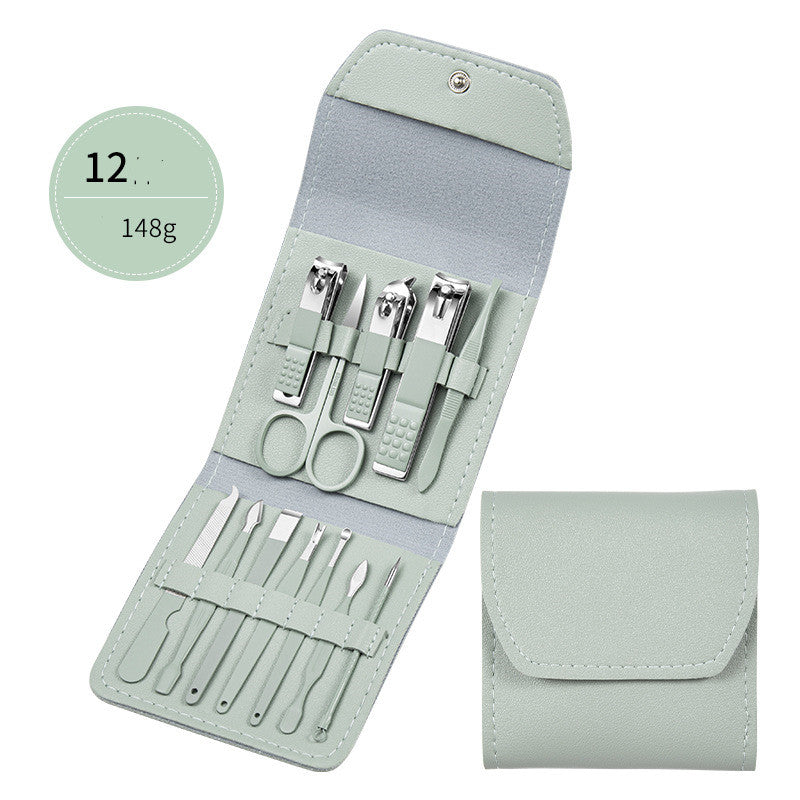 Professionelles Nagelknipser-Set mit Ohrlöffel, Hornhautzange, Nagelschneidezange, Pediküremesser und Nagelrillentrimmer
