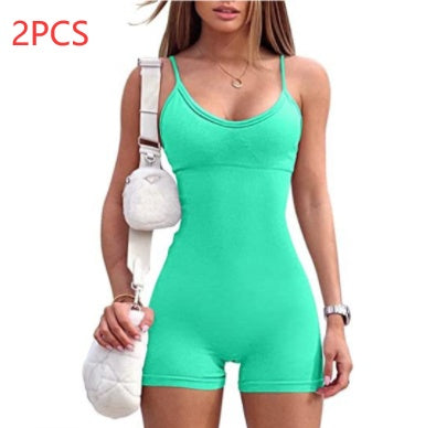 Tanktop-Shorts für Fitnessstudio, Yoga und Workout, Jumpsuit