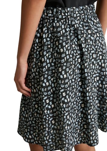 Marc O'Polo Denim Damen Minirock mit Gummizug A-Shape, Mehrfarbig (Dark Grey Multi 02), XXL