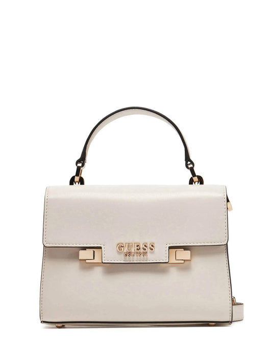 GUESS Damen ECO ALDITH MINI TOP HNDLE Flap Hand Bag, Knochenfarbe