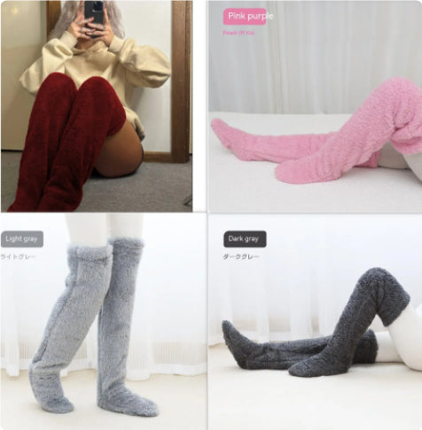 Overknee-Flauschig kältebeständige Socken