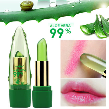 Aloe-Vera-Gel, farbverändernder Lippenstift, Gloss, Feuchtigkeitscreme, Anti-Austrocknungs-Lippenbalsam mit feiner Körnung