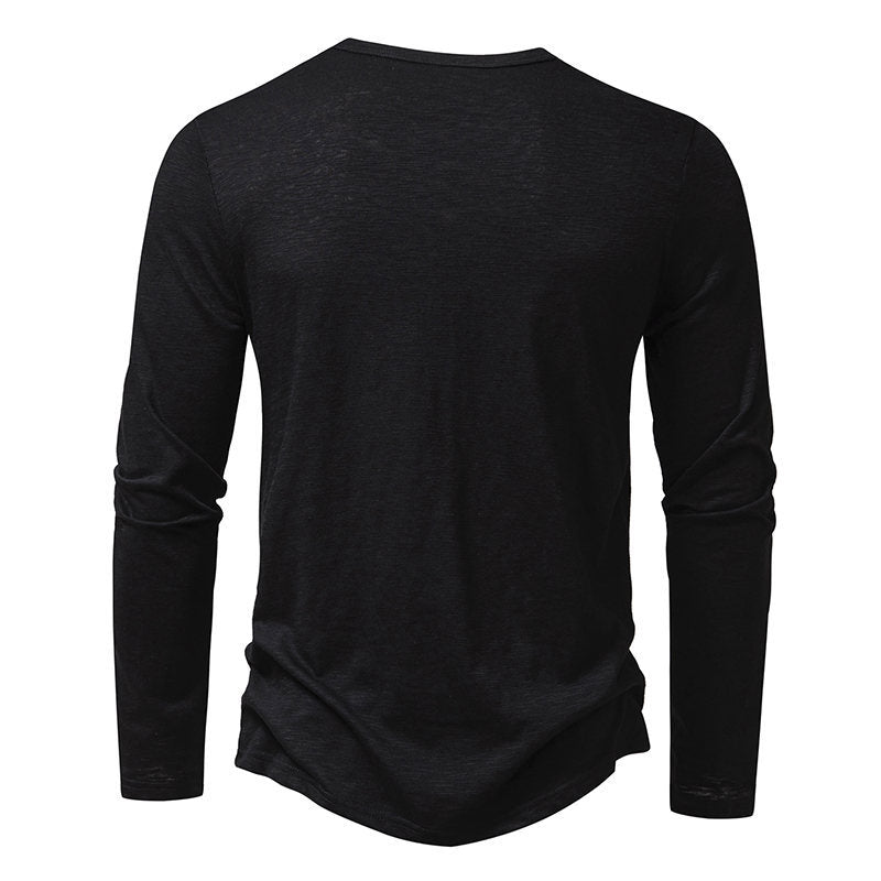 Langarm-T-Shirt mit Knopfleiste