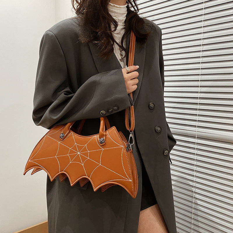 Halloween Spinnennetzform Batgirl Motiv Schultertasche