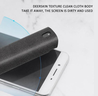 2-in-1 set for cleaning mobile phone and computer screens: microfiber cloth for dust removal