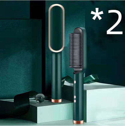 360° Doppelfunktion Locken Glätten Keramik 2-in-1-Haarglättungskamm