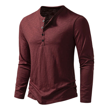 Langarm-T-Shirt mit Knopfleiste