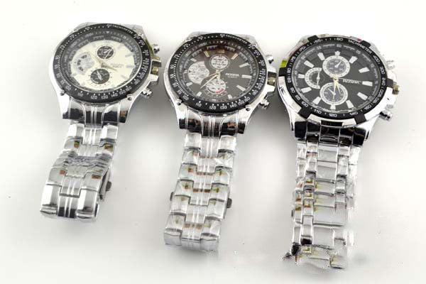 Edelstahl Leuchtzeigern Kalenderanzeige Quarz Armbanduhr