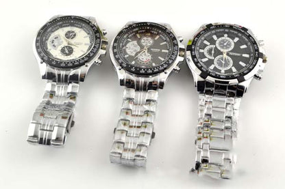 Edelstahl Leuchtzeigern Kalenderanzeige Quarz Armbanduhr