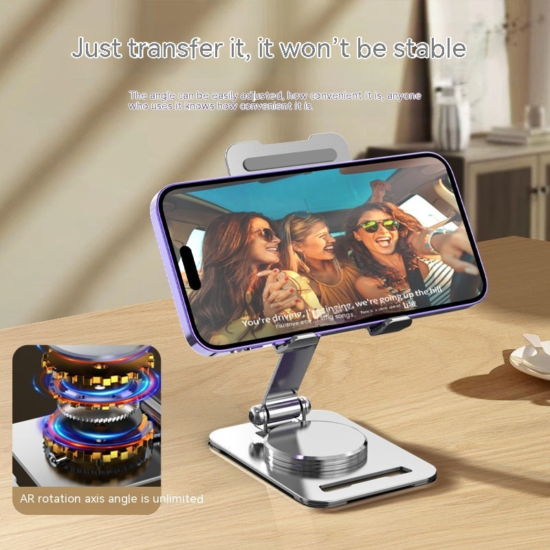 360-degree rotatable metal table stand for mobile phones and tablets, adjustable