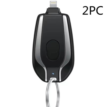 Wireless, portable 1500 mAh emergency power supply with key fob charging function, telescopic, small mobile power adapter