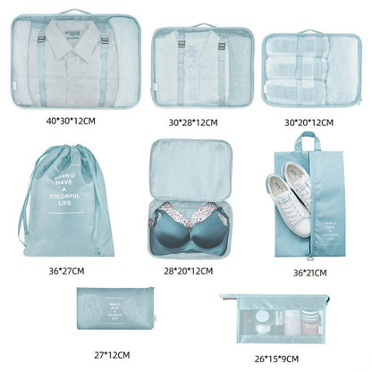 8-piece set luggage divider bag travel storage clothes underwear shoes organizer packing cubes