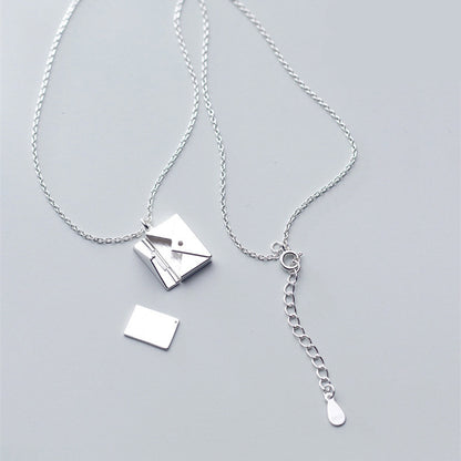 Fashionable necklace with envelope pendant for women