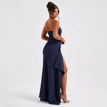 Figurbetont Schlitz Rückenfrei Brautjungfern Partykleid