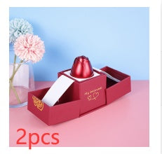 Geschenkbox Metallrose Halskette Schmuckset