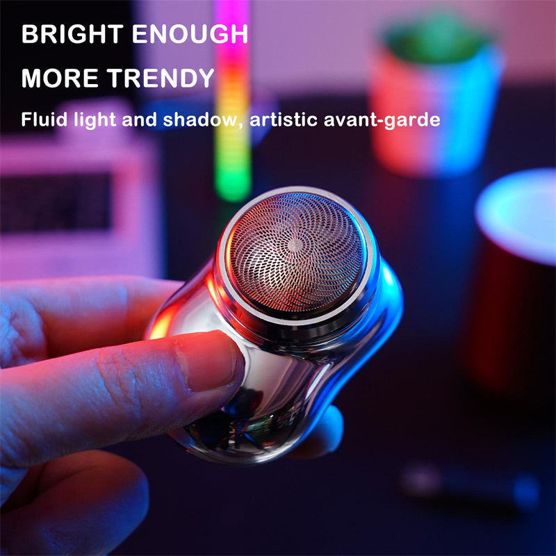 Mini-Gesichtsrasierer, kabellos, wiederaufladbar per USB, elektrisch, Nass- und Trockenrasur, schmerzfreie Rasur, kompaktes Gerät für Unisex