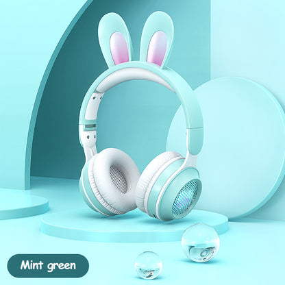 Kabellose LED-ausziehbare Bluetooth-MP3-Kopfhörer mit Hasenohrenmuster