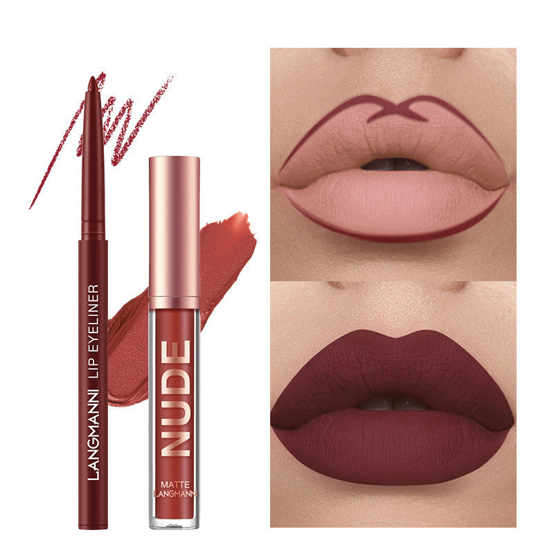 Wasserfest Langanhaltend 6 Matte Lipgloss 6 Lipliner 12-teiliges Set