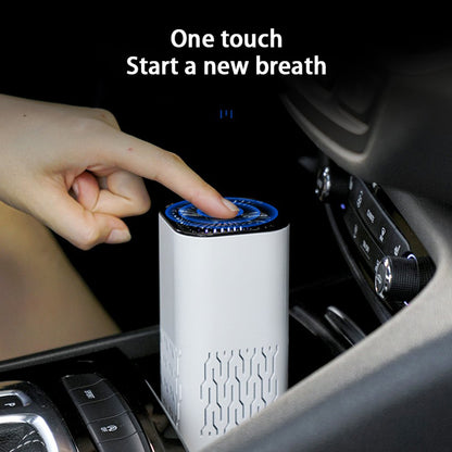 Portable car air purifier with negative ion generator removes formaldehyde, dust and smoke, ensuring fresh air in the car.