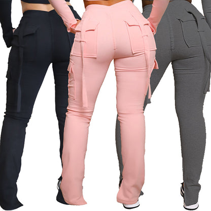 Kordelzug-Cargohose mit hoher Taille