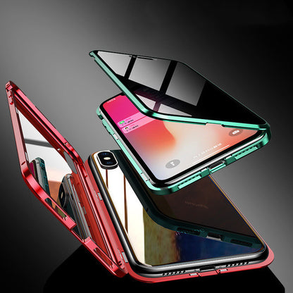 Phone case with anti-spy function, magnetic protective case made of privacy glass for your mobile phone