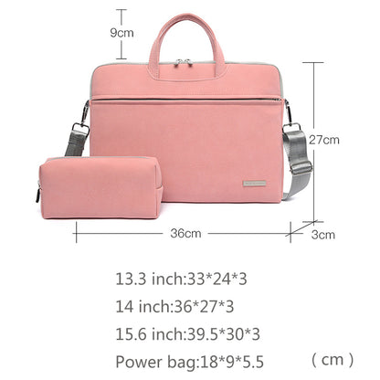 Laptoptasche aus PU-Leder für Damen, Notebook-Tragetasche, Aktentasche für MacBook Air 13,3, 14 und 15,6 Zoll, Herrenhandtasche, Schultertasche, Maustasche
