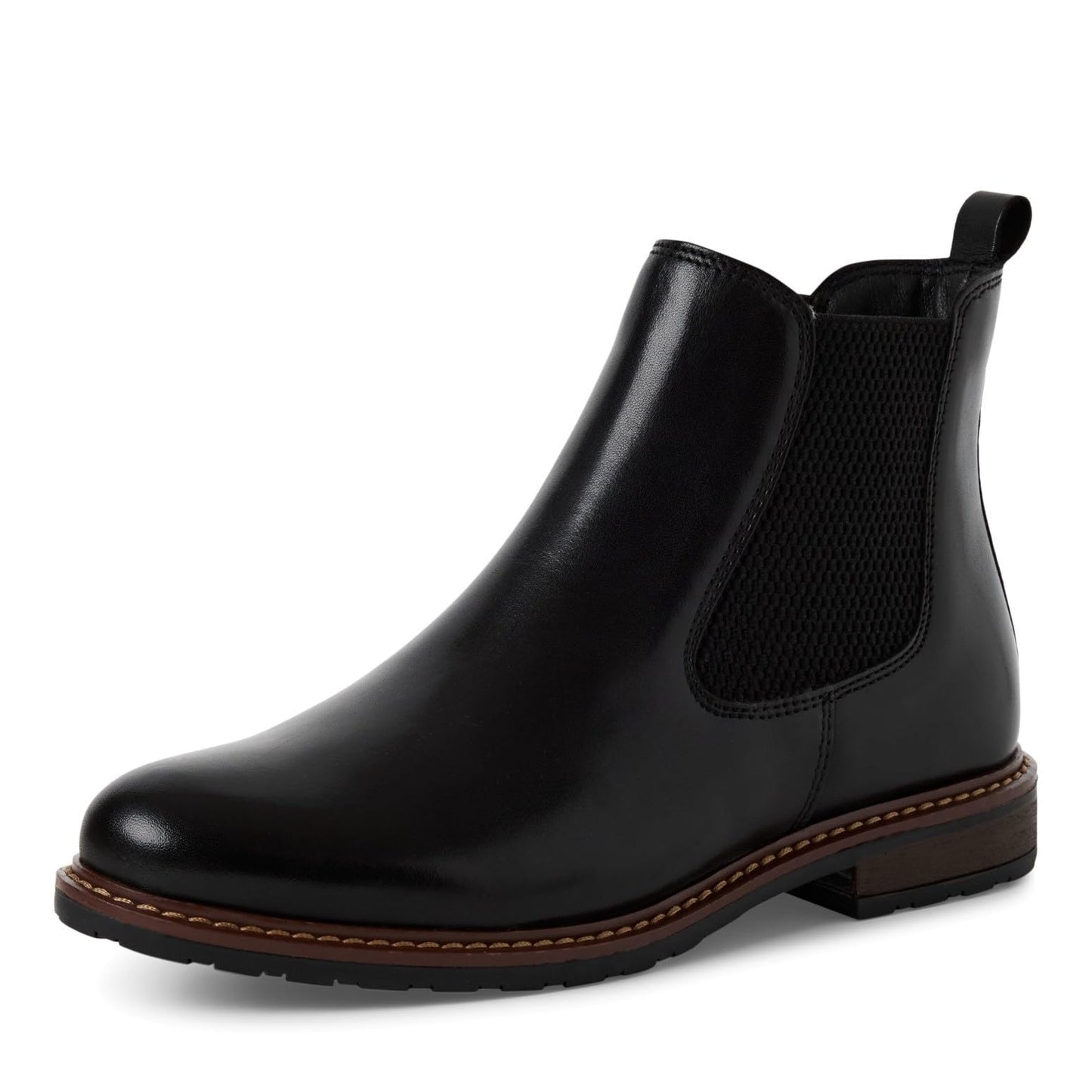 Tamaris Women's Chelsea Boots, Ankle Boots, Slip-on Boots, Flat, Boots, Booties, Black Leather