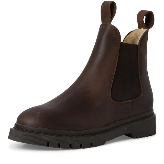 Tamaris women's leather boots, brown