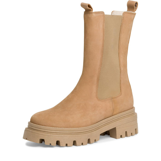 Tamaris Damen Chelsea Boots Leder Blockabsatz