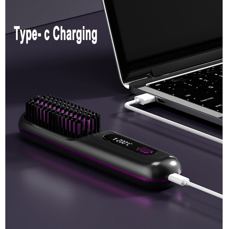 Kabellose USB-Ladefunktion 2-in-1-Haarglättungsbürste