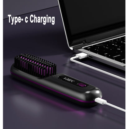 Kabellose USB-Ladefunktion 2-in-1-Haarglättungsbürste