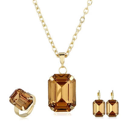 Halskette Ohrringe Ring 3-Teiliges Modeschmuck-Set