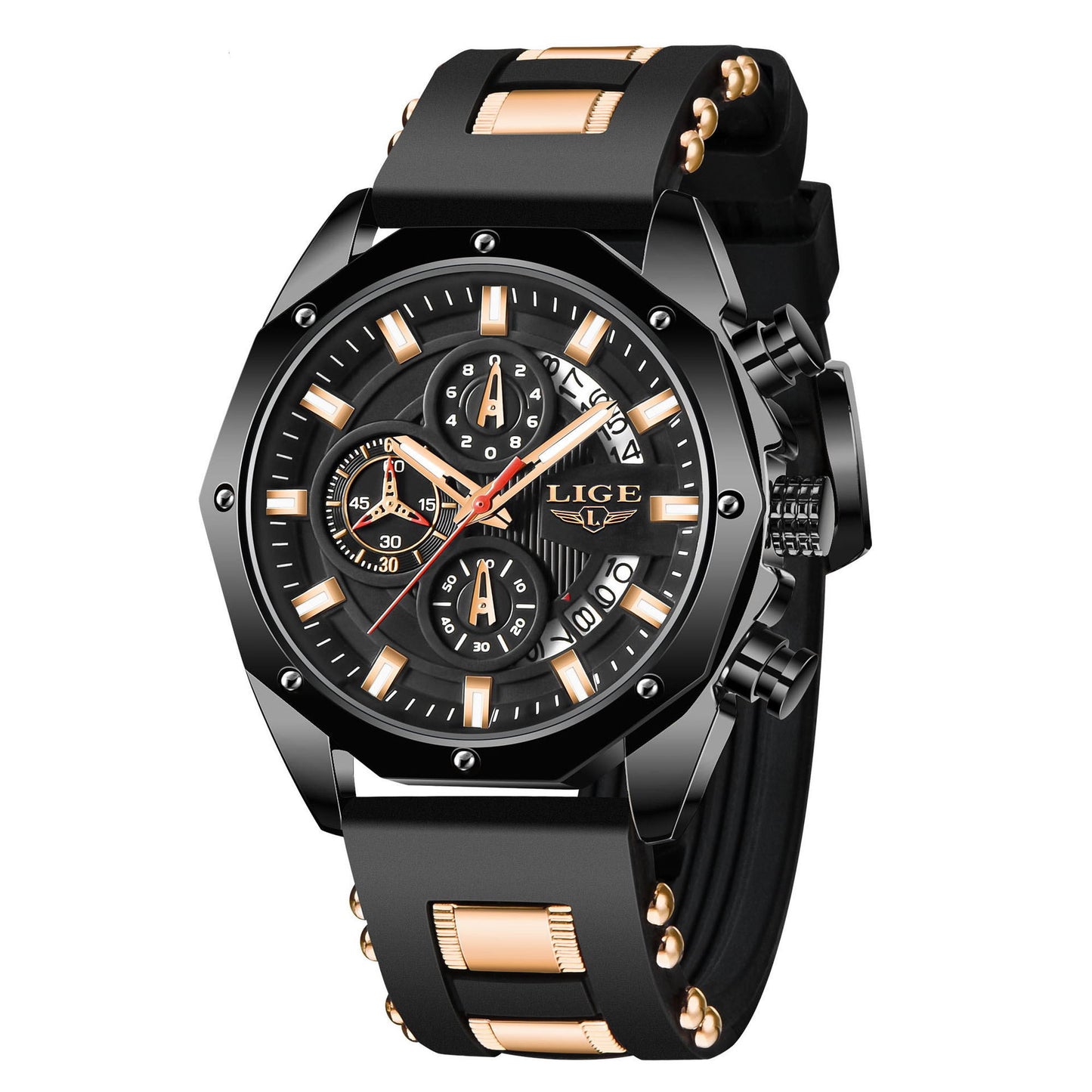 Edelstahl Datumsanzeige Chronograph Armbanduhr