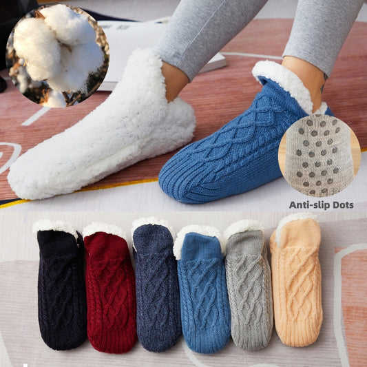 Wool socks, thick warm house socks, non-slip snow socks, women's socks