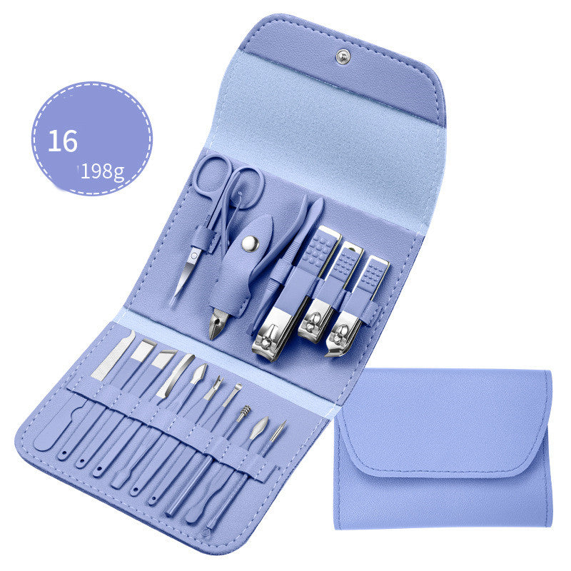 Professionelles Nagelknipser-Set mit Ohrlöffel, Hornhautzange, Nagelschneidezange, Pediküremesser und Nagelrillentrimmer