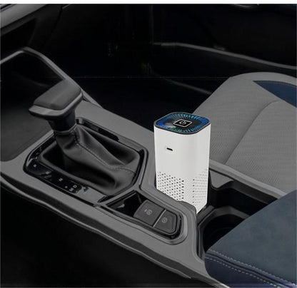 Portable car air purifier with negative ion generator removes formaldehyde, dust and smoke, ensuring fresh air in the car.