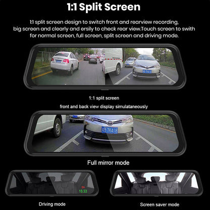 10-Zoll-Rundum-Display Dualaufzeichnung Front-Rückkamera