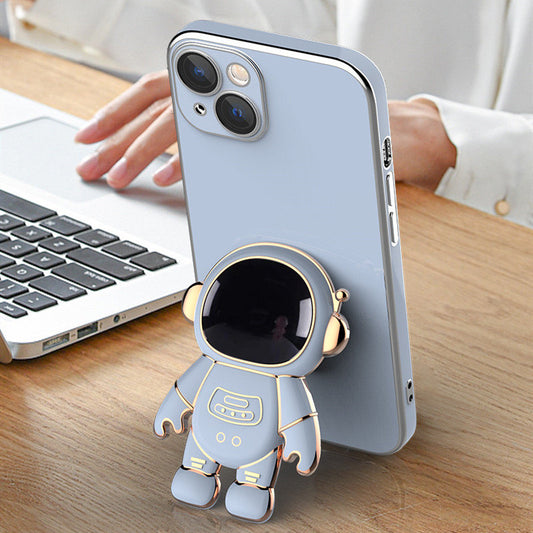 3D astronaut phone case with shockproof, galvanized holder