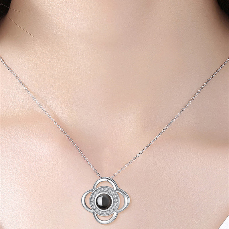 Geschenkbox Metallrose Halskette Schmuckset