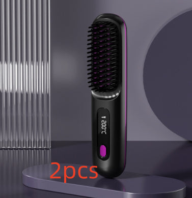 Kabellose USB-Ladefunktion 2-in-1-Haarglättungsbürste