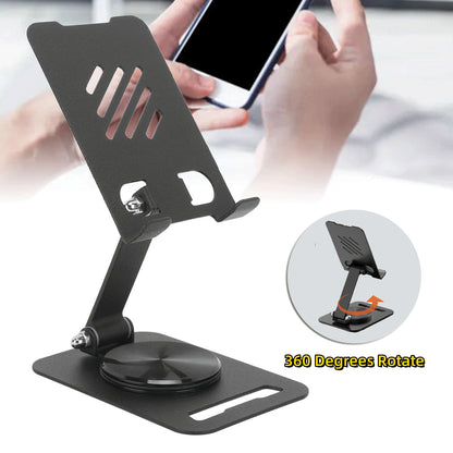 360-degree rotatable metal table stand for mobile phones and tablets, adjustable
