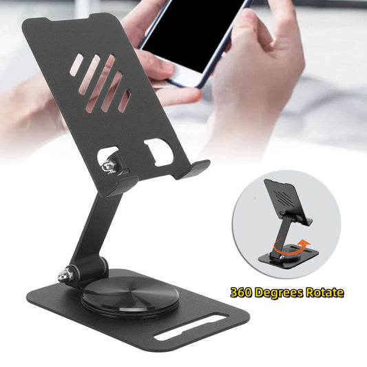 360-degree rotatable metal table stand for mobile phones and tablets, adjustable
