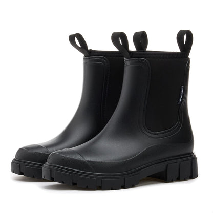 SmoothPace Gummistiefel Damen Gefüttert Wasserdicht Gummistiefeletten Halbhohe Chelsea Boots