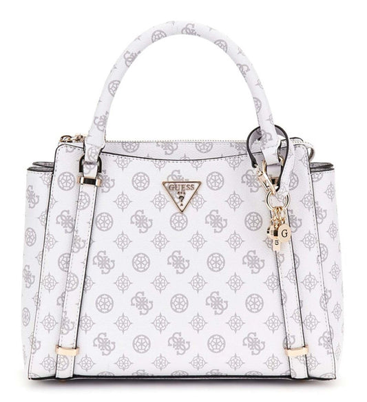 GUESS Damen Eco Erica 2 Compartment Satchel White Logo
