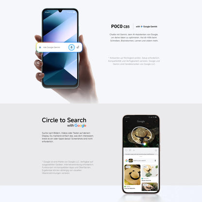 XIAOMI Poco C85, Smartphone 8+256GB, 6,9" 120Hz Display 7,99mm Design, MediaTek Helio G81-Ultra Octa-Core, 50MP AI-Zweifach-Kamera