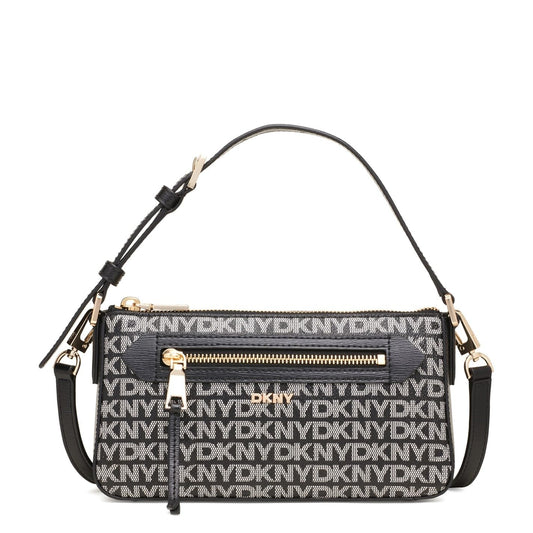 DKNY Damen Bryant Ave Top Zip Demi Crossbody, Black Logo-Black