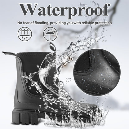 SmoothPace Gummistiefel Damen Gefüttert Wasserdicht Gummistiefeletten Halbhohe Chelsea Boots