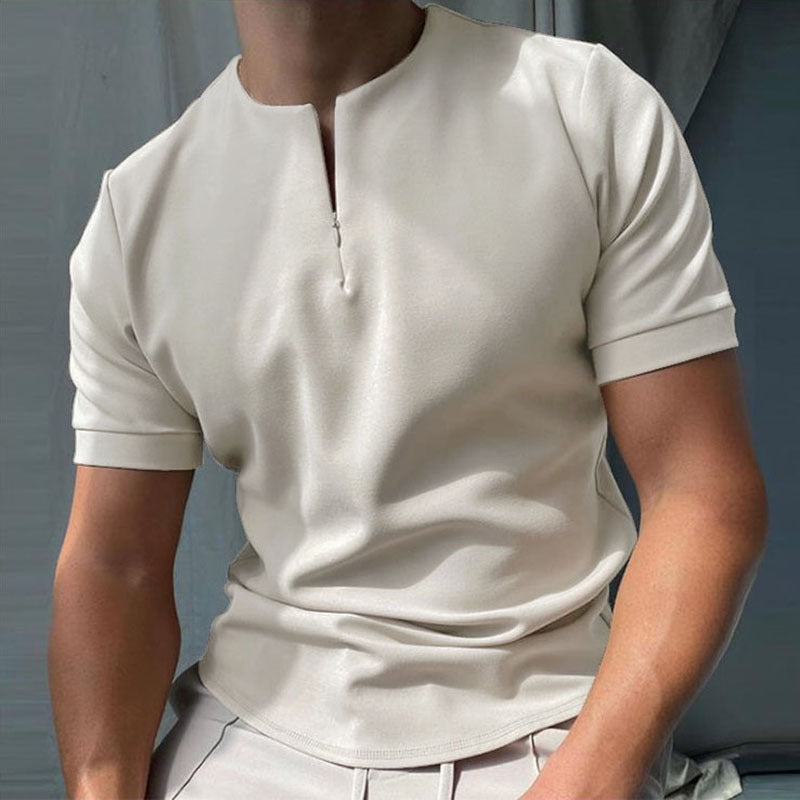 Einfarbiges Kurzarm-Poloshirt der Marke